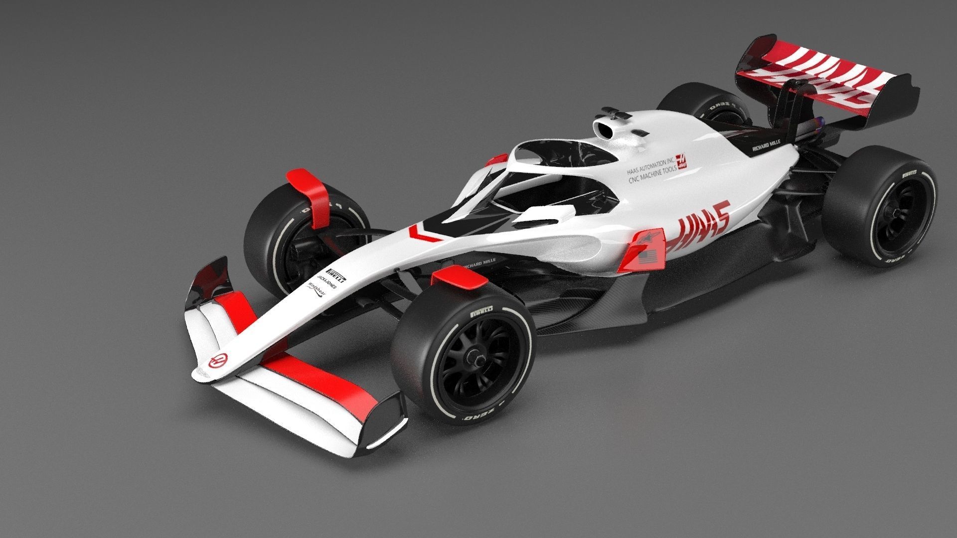 f1 haas 2021 - 2023 concept Low-poly 3D model_45