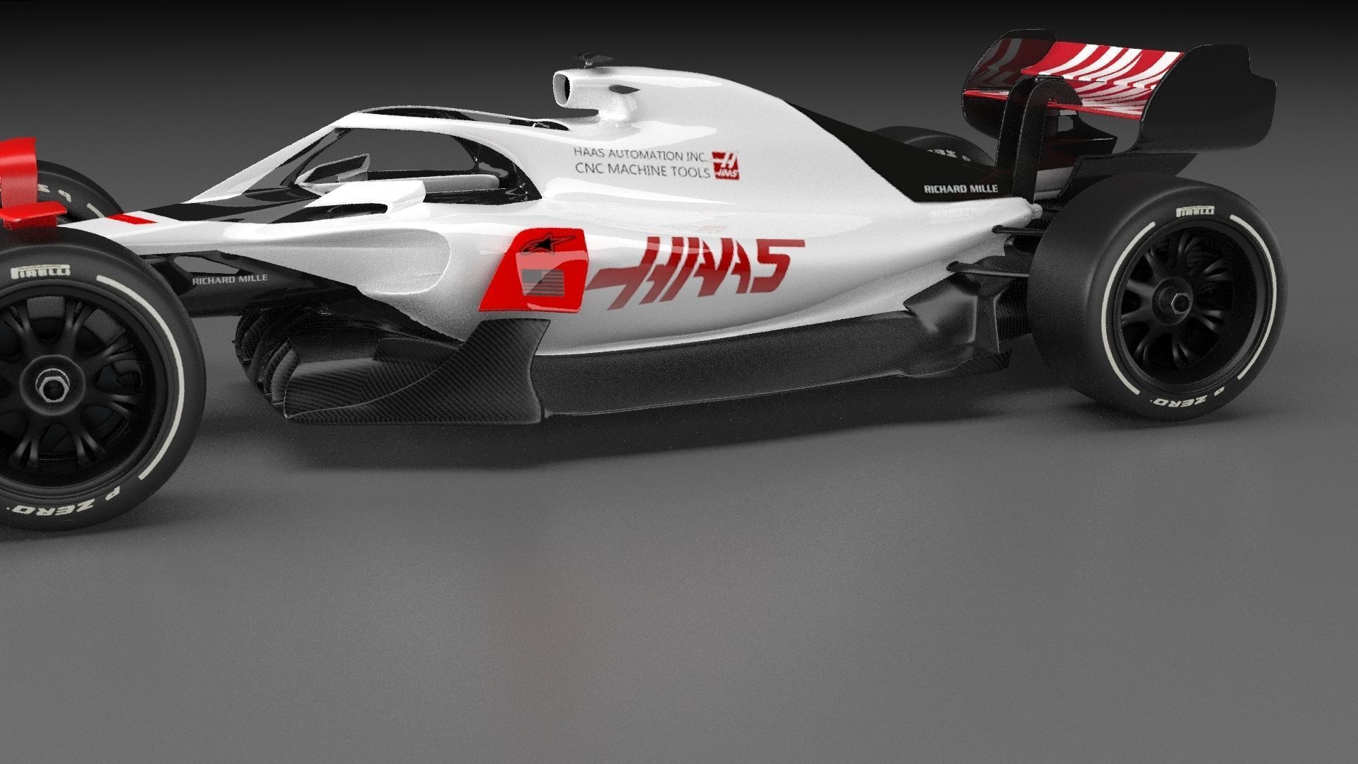 f1 haas 2021 - 2023 concept Low-poly 3D model_5