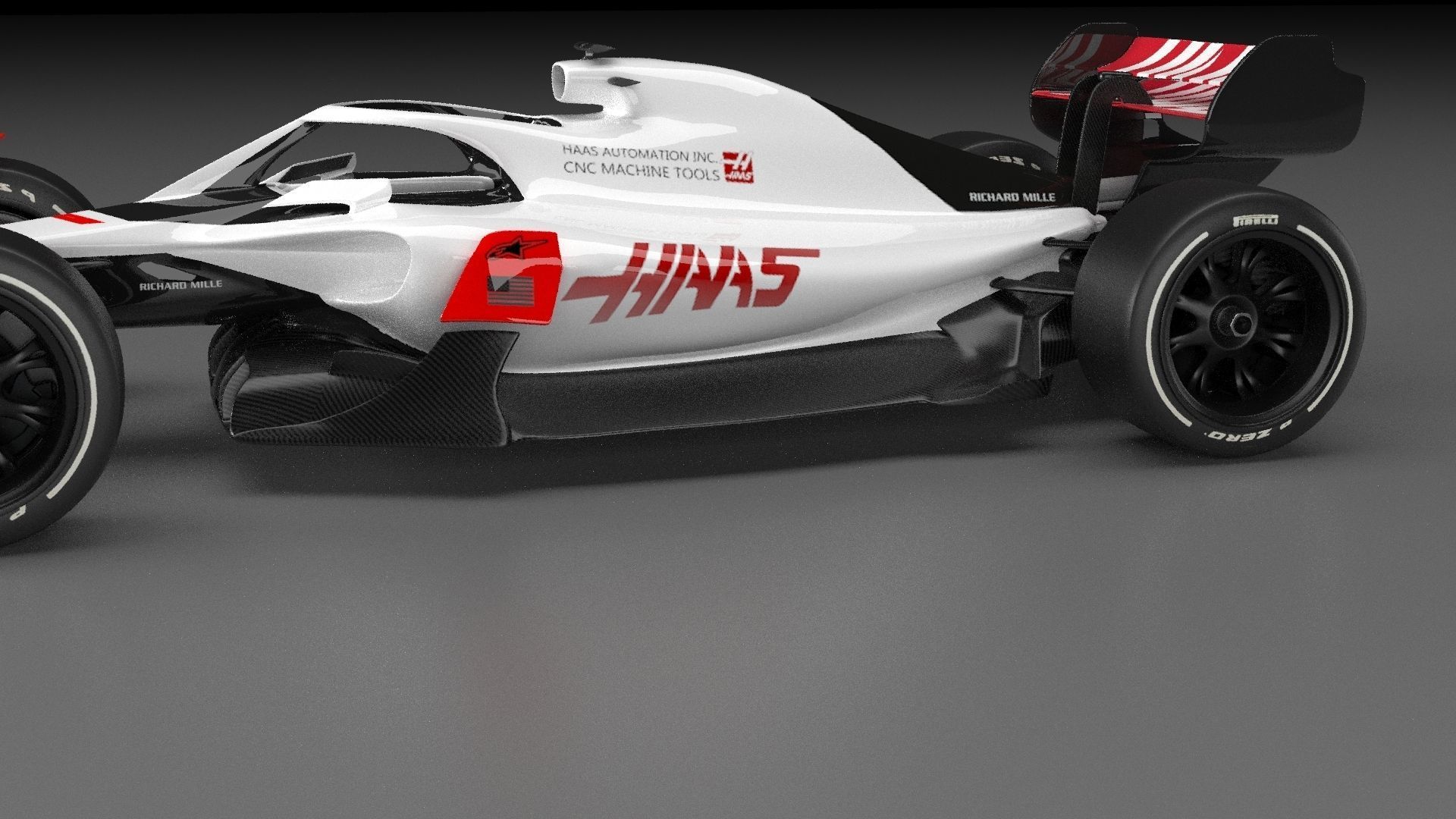 f1 haas 2021 - 2023 concept Low-poly 3D model_3