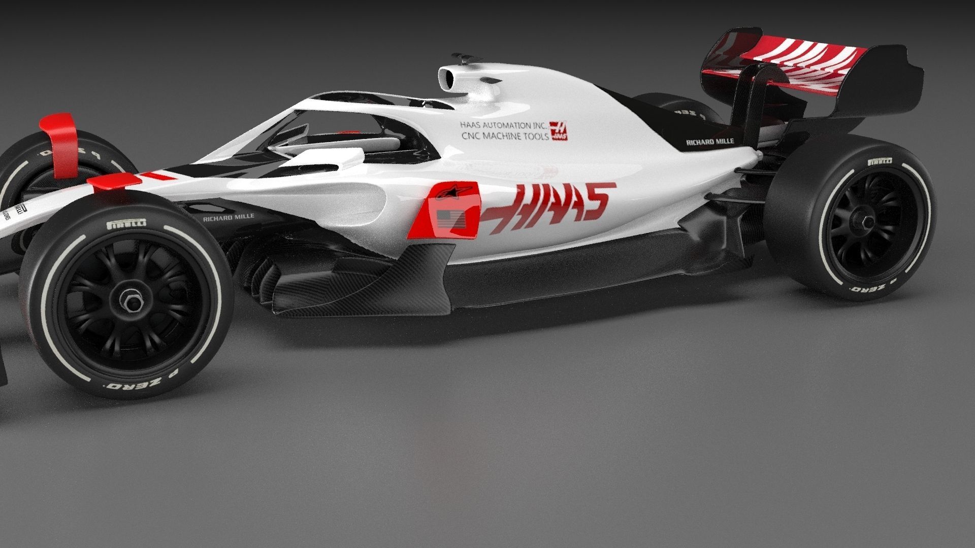f1 haas 2021 - 2023 concept Low-poly 3D model_7
