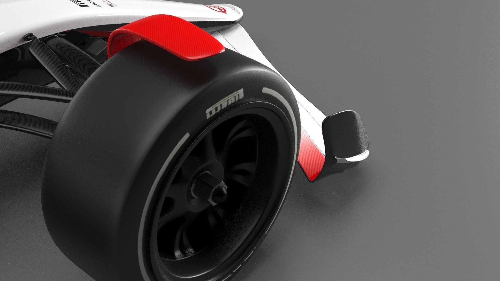 f1 haas 2021 - 2023 concept Low-poly 3D model_10