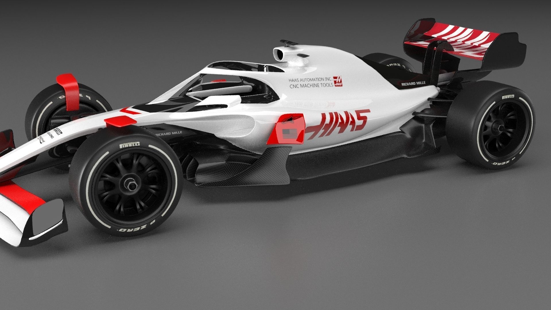 f1 haas 2021 - 2023 concept Low-poly 3D model_4