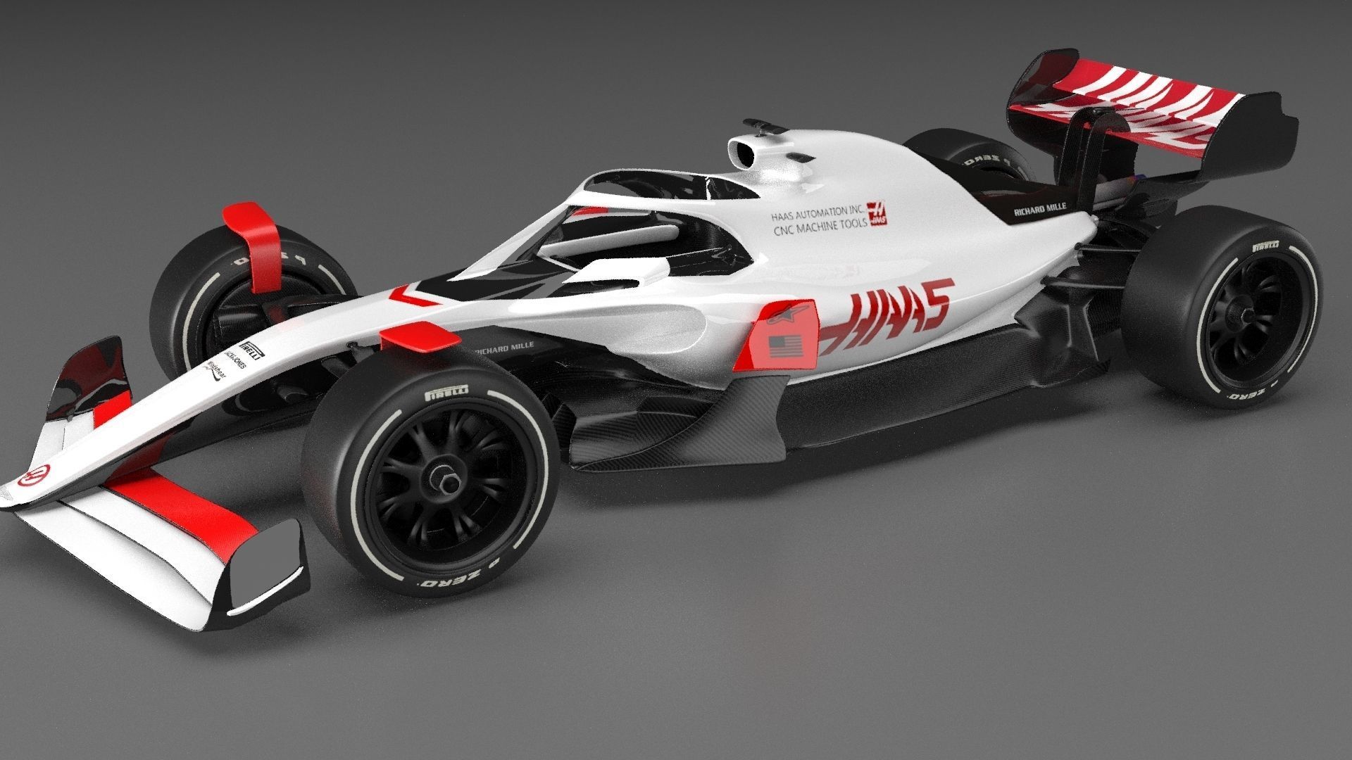 f1 haas 2021 - 2023 concept Low-poly 3D model_6