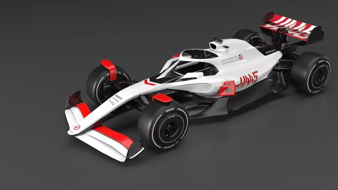 f1 haas 2021 - 2023 concept Low-poly 3D model_0