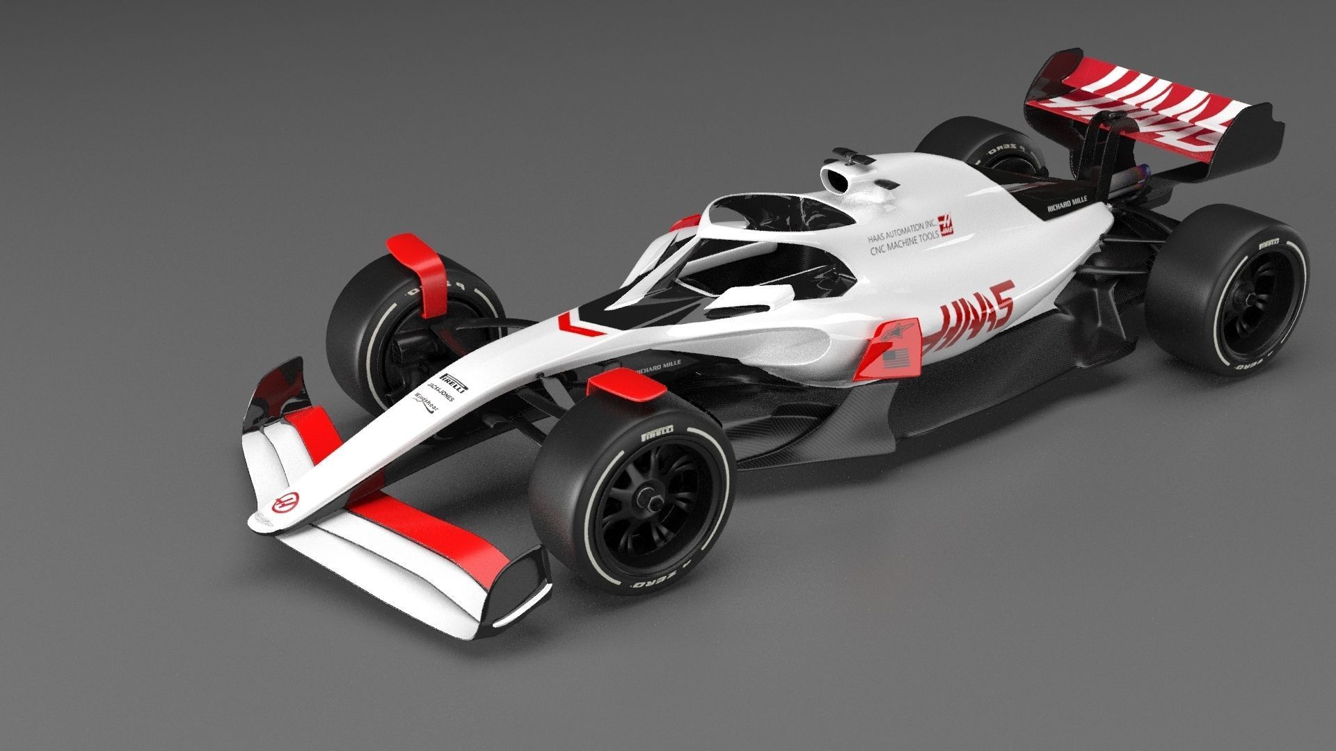 f1 haas 2021 - 2023 concept Low-poly 3D model_47
