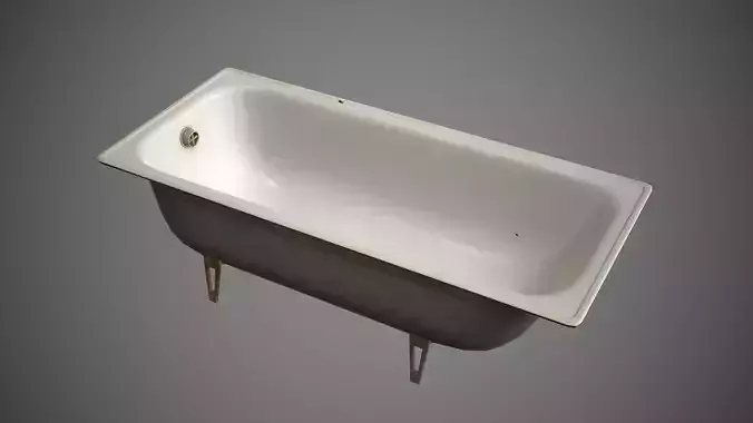 Bath Old Retro Low-poly 3D model