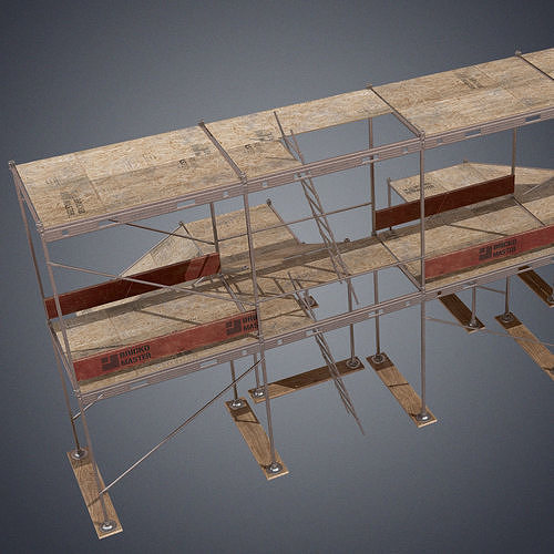 Industrial scaffolding Low-poly 3D model