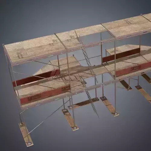Industrial scaffolding Low-poly 3D model