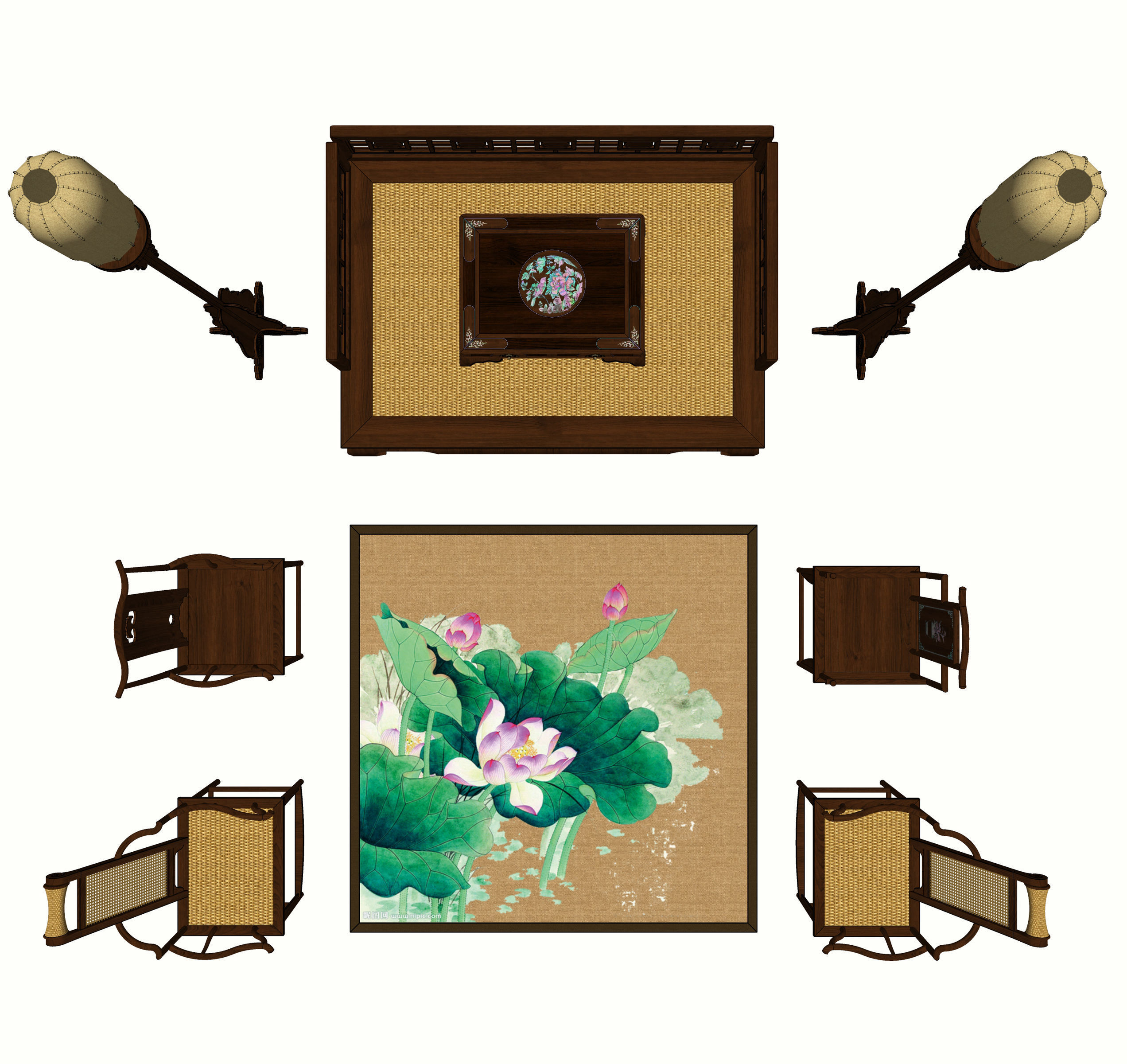 CHINESE CLASSICAL SET 3D model_9