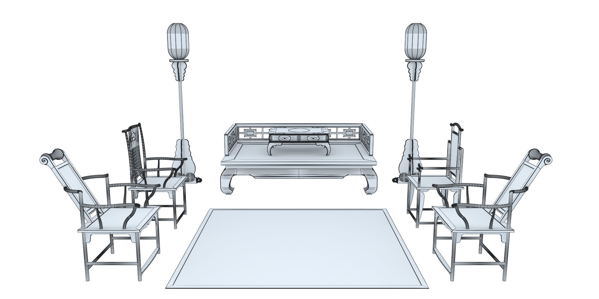 CHINESE CLASSICAL SET 3D model_4