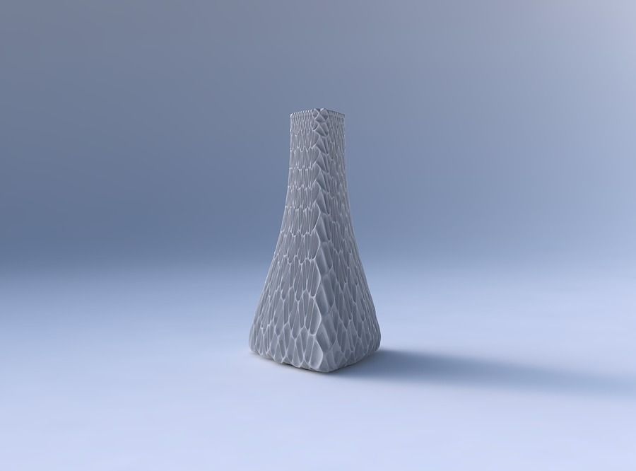 Vase grounded triangle with grid piramides 2 3D print model_4