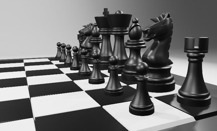 Chess pieces and board 3D model_4