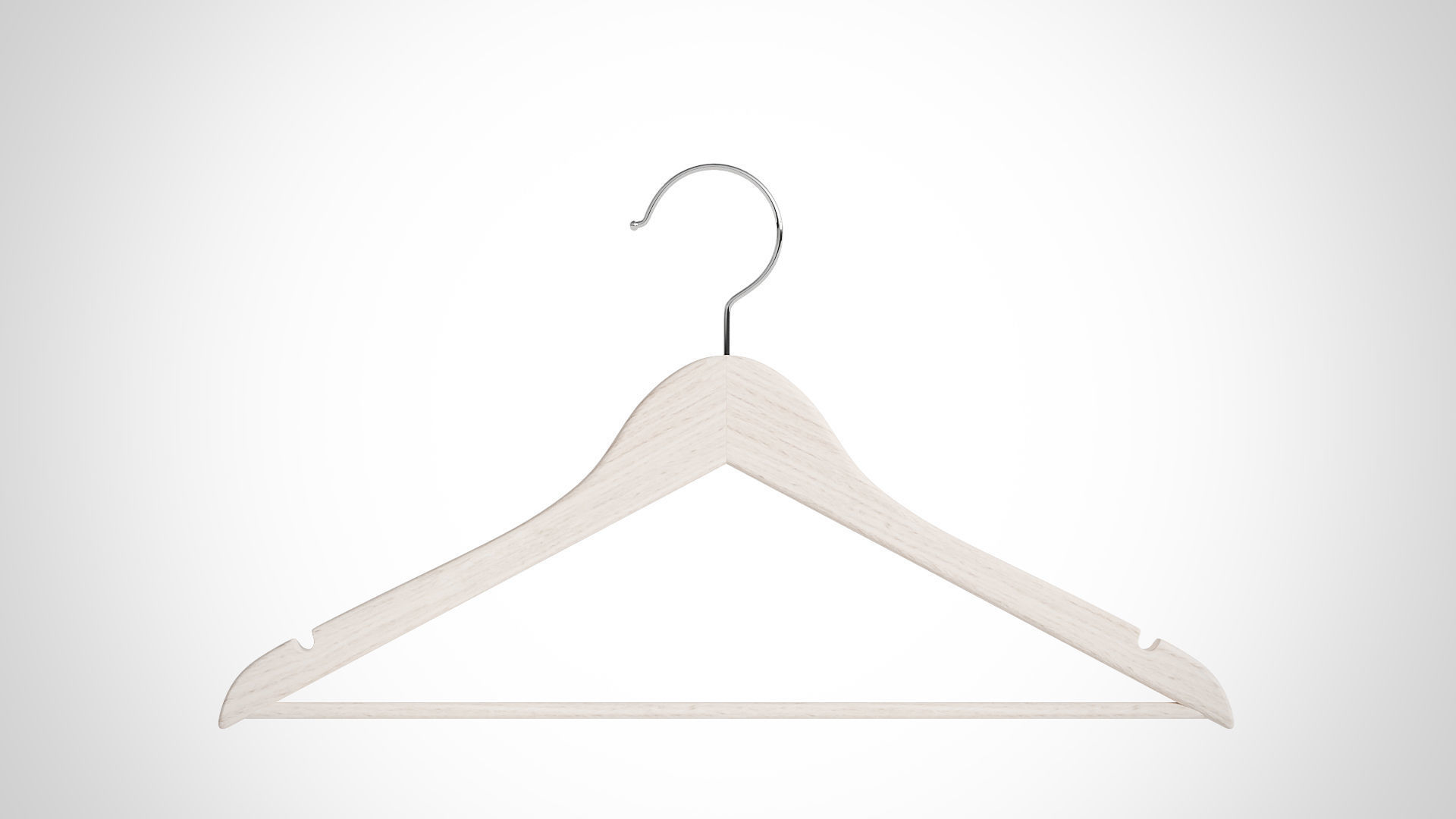 30cm Realistic Wood Hanger for Dressing Shops 3D model_5