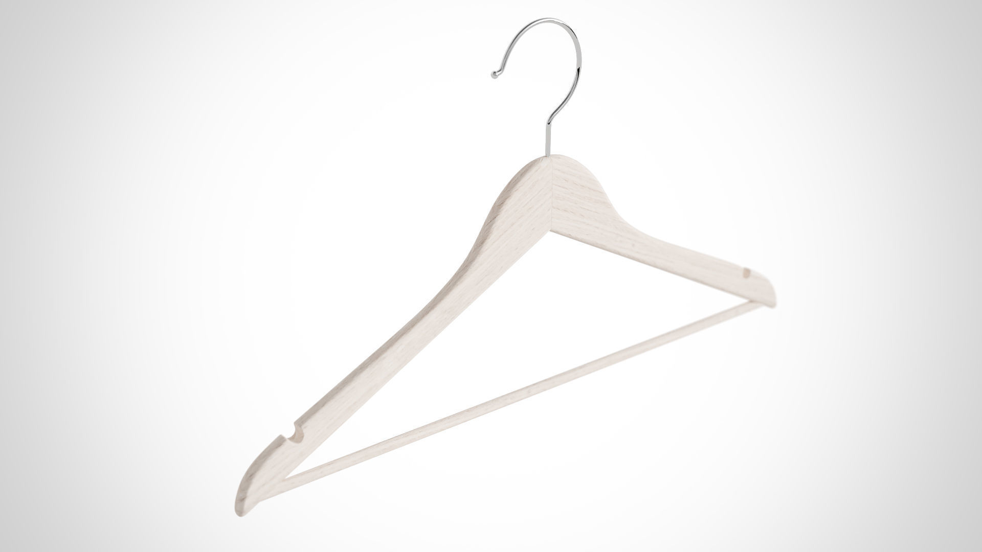 30cm Realistic Wood Hanger for Dressing Shops 3D model_6