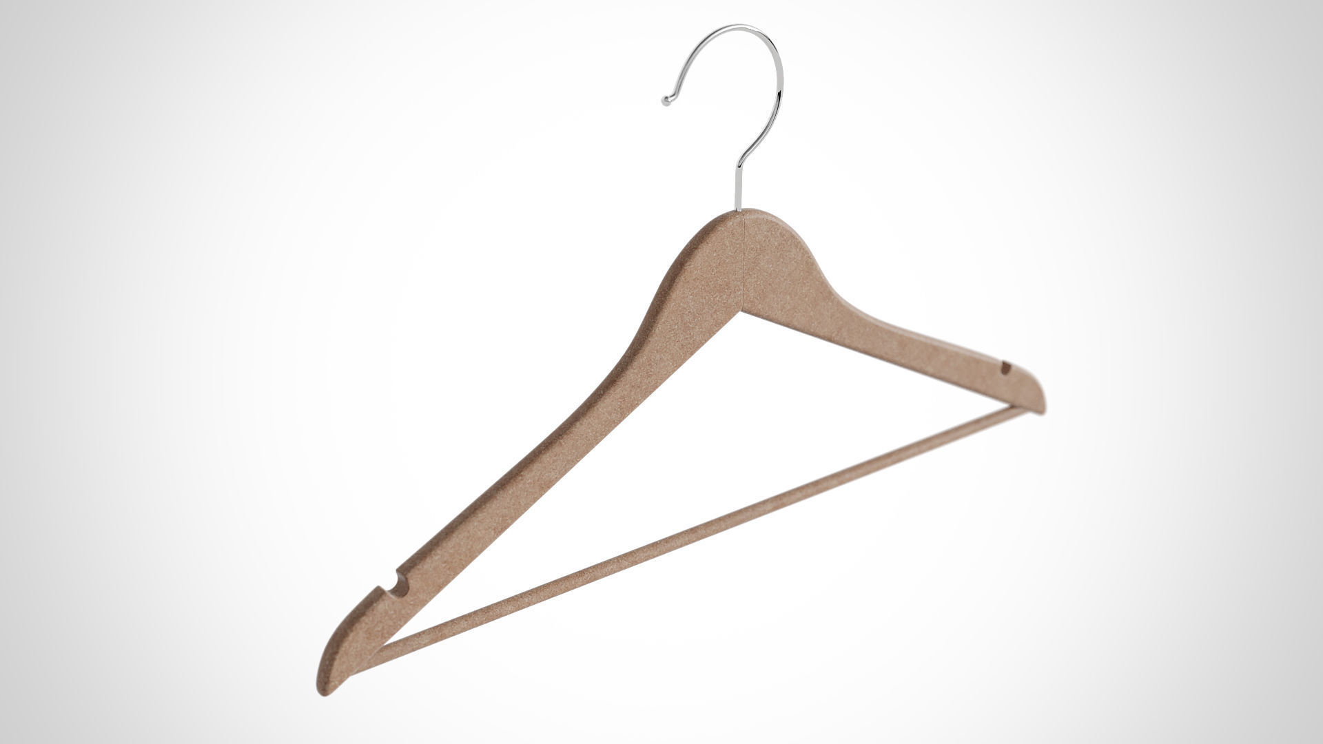 30cm Realistic Wood Hanger for Dressing Shops 3D model_4