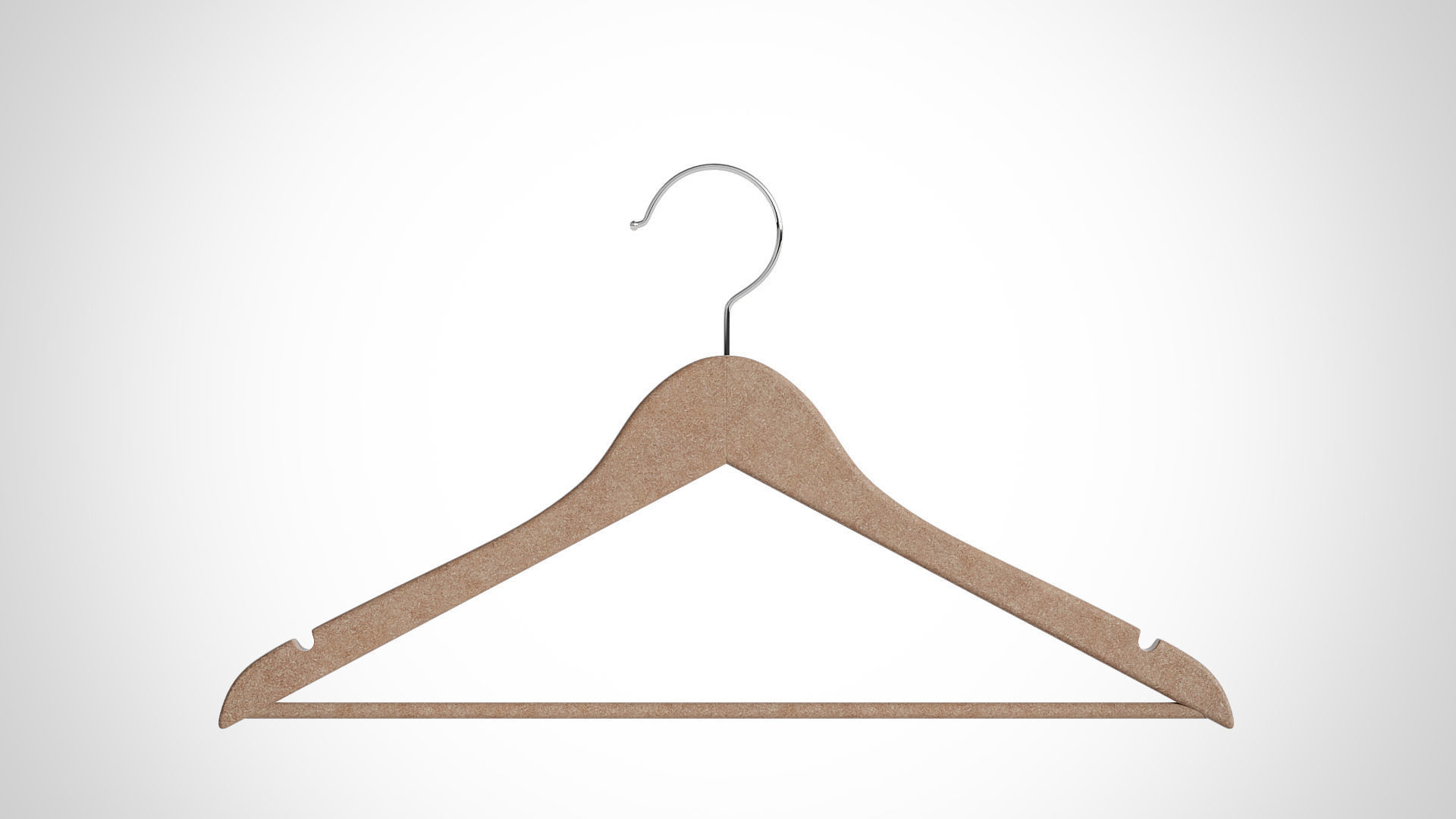 30cm Realistic Wood Hanger for Dressing Shops 3D model_3