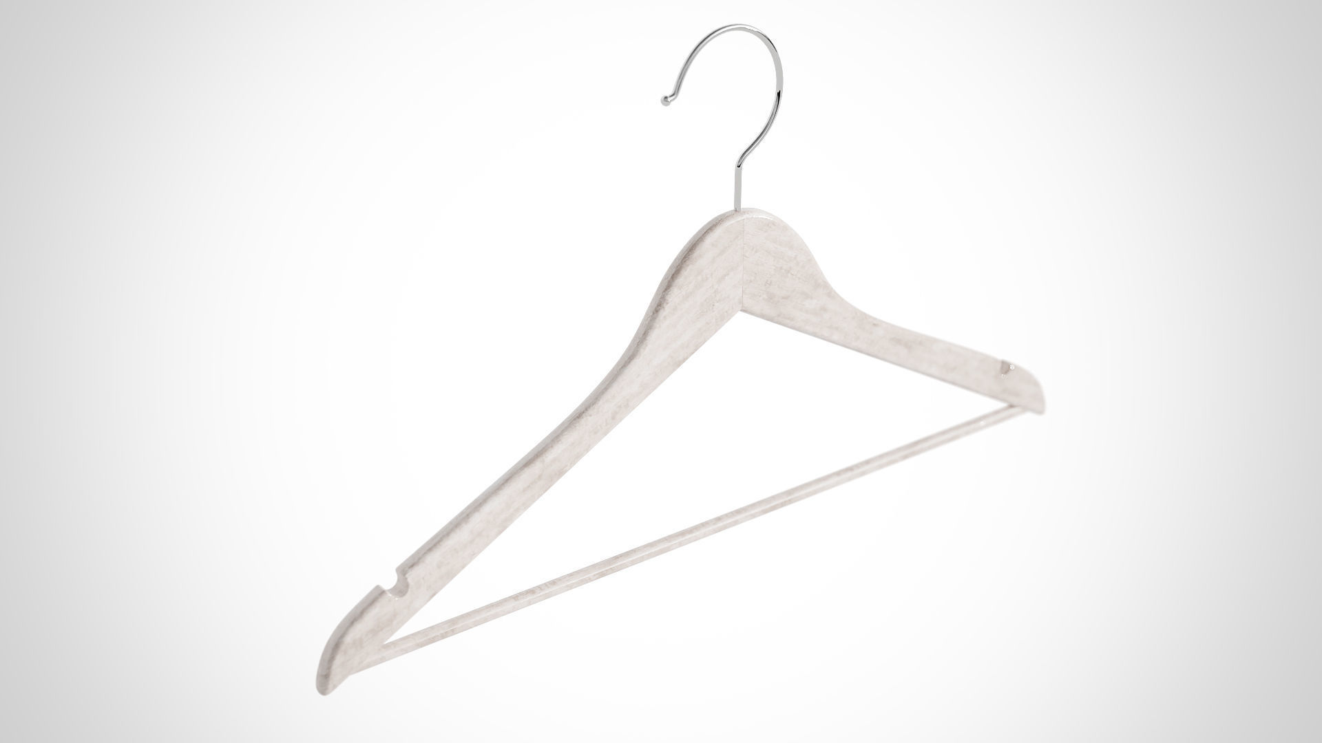 30cm Realistic Wood Hanger for Dressing Shops 3D model_2
