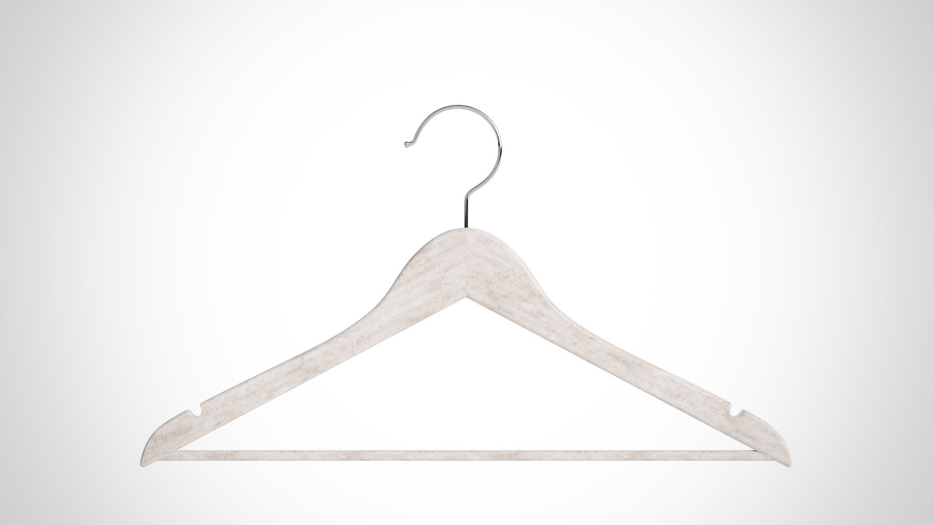 30cm Realistic Wood Hanger for Dressing Shops 3D model_1