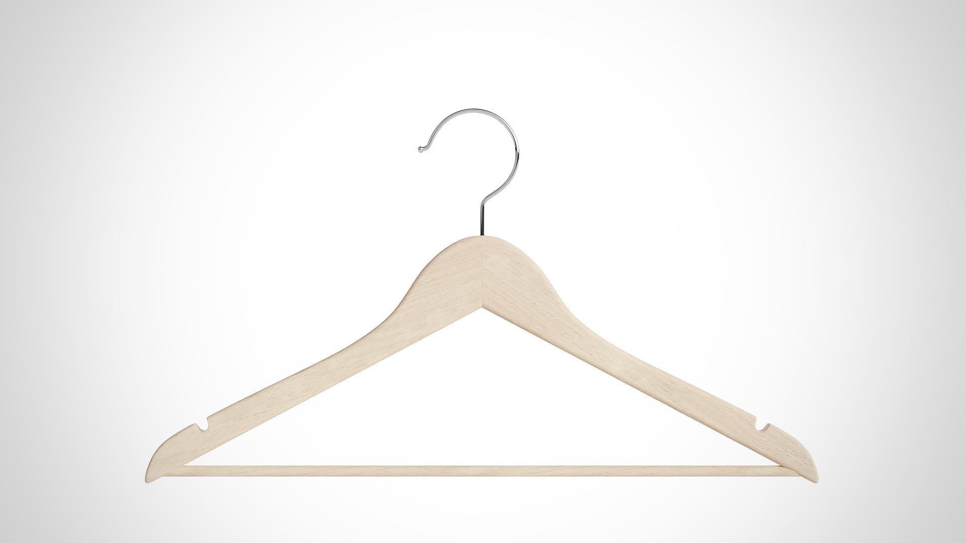 30cm Realistic Wood Hanger for Dressing Shops 3D model_10