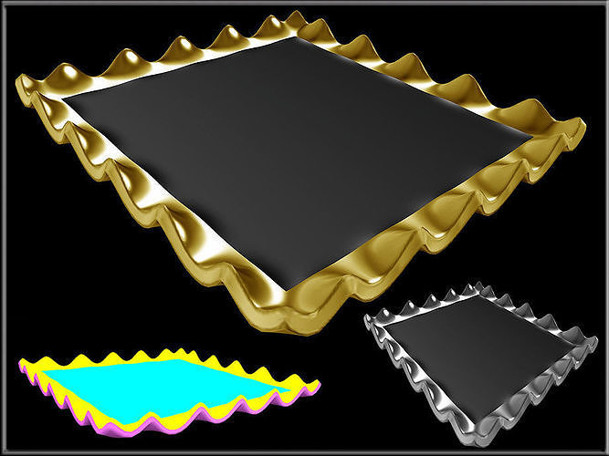 Ruffle Square Platter Low-poly 3D model