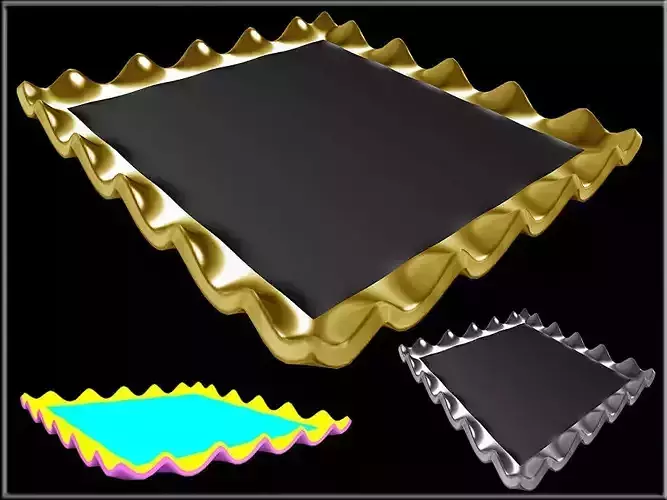 Ruffle Square Platter Low-poly 3D model