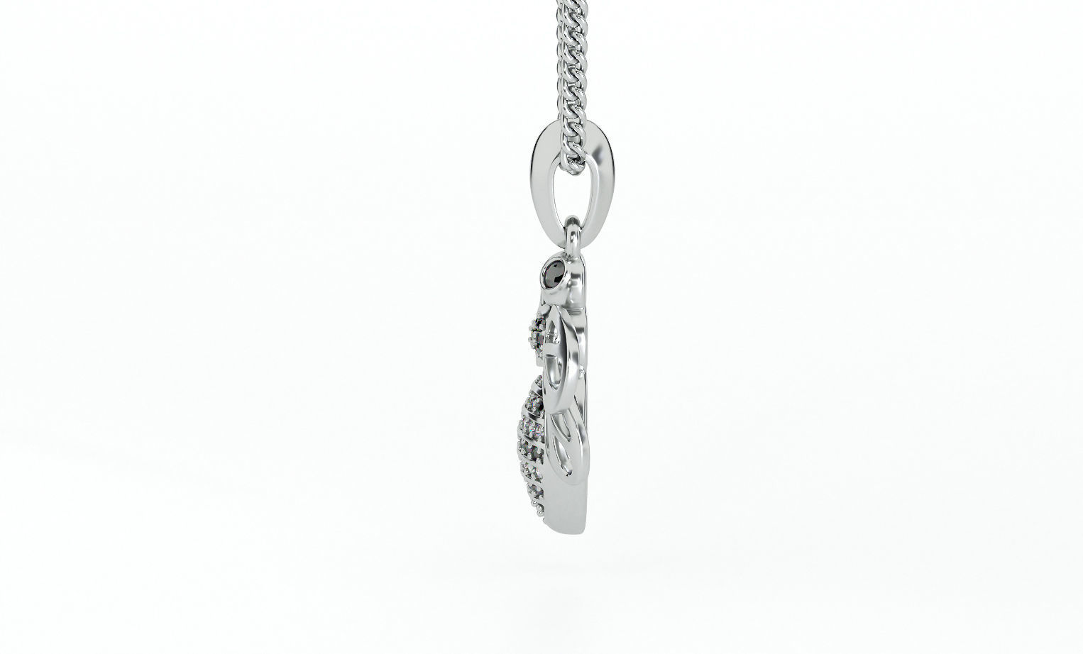 beautifull gold  bee pendant with diamonds 3D print model_5