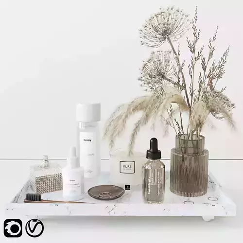 Bathroom set with heracleum 3D model