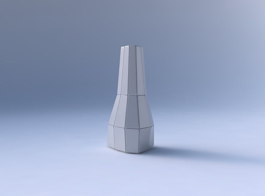 Vase grounded triangle with huge plates 3D print model_4