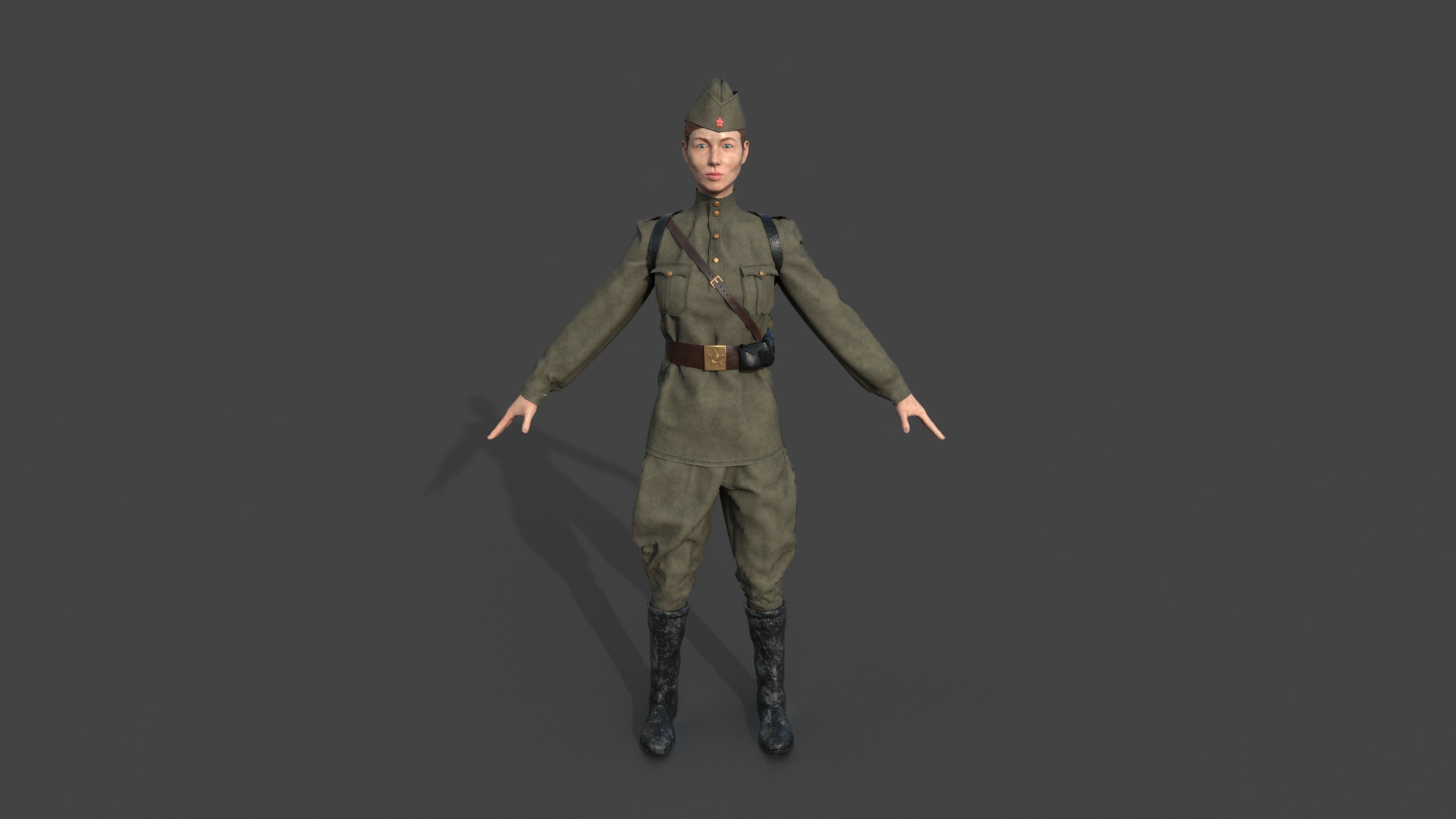 SNIPER WOMAN 3D model_5