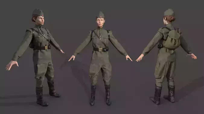 SNIPER WOMAN 3D model