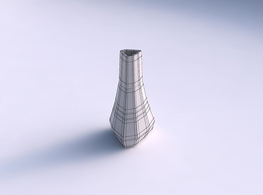Vase grounded triangle with large plates 3D print model_5