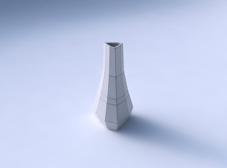 Vase grounded triangle with large plates 3D print model_3