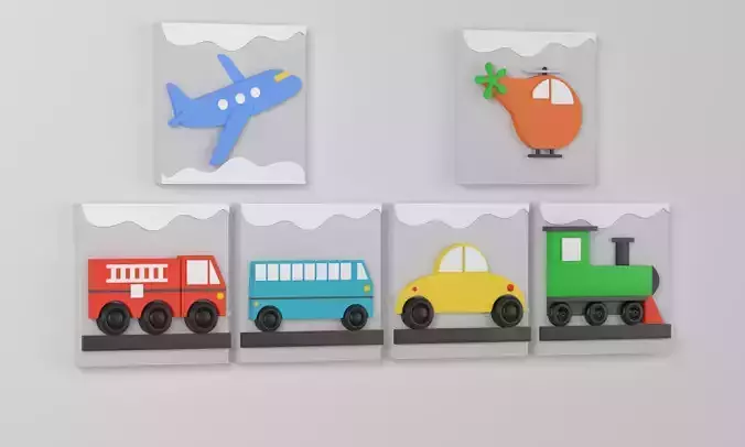 Wood Kids Wall Decor transport