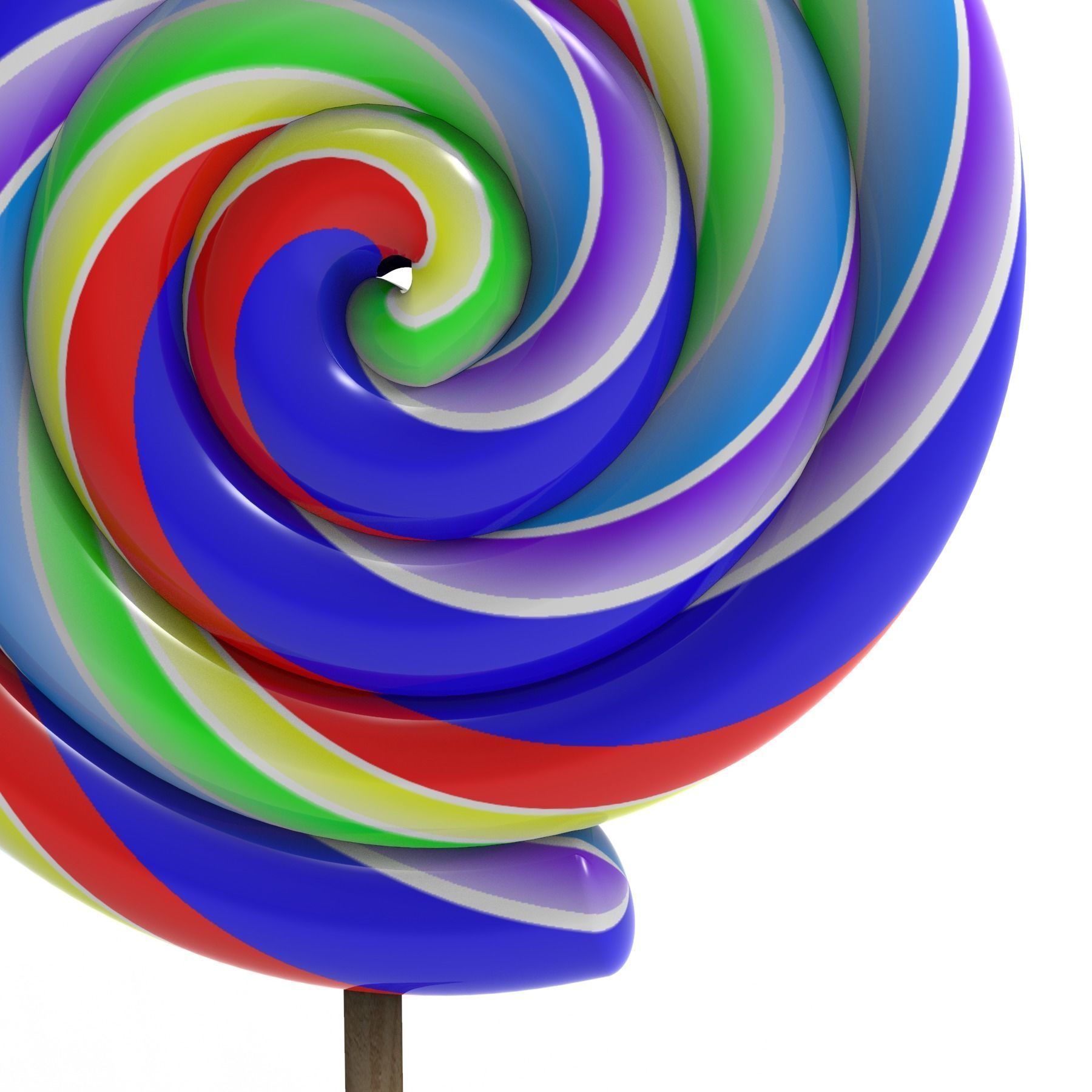 Lollipop colorful on stick 3D model_2