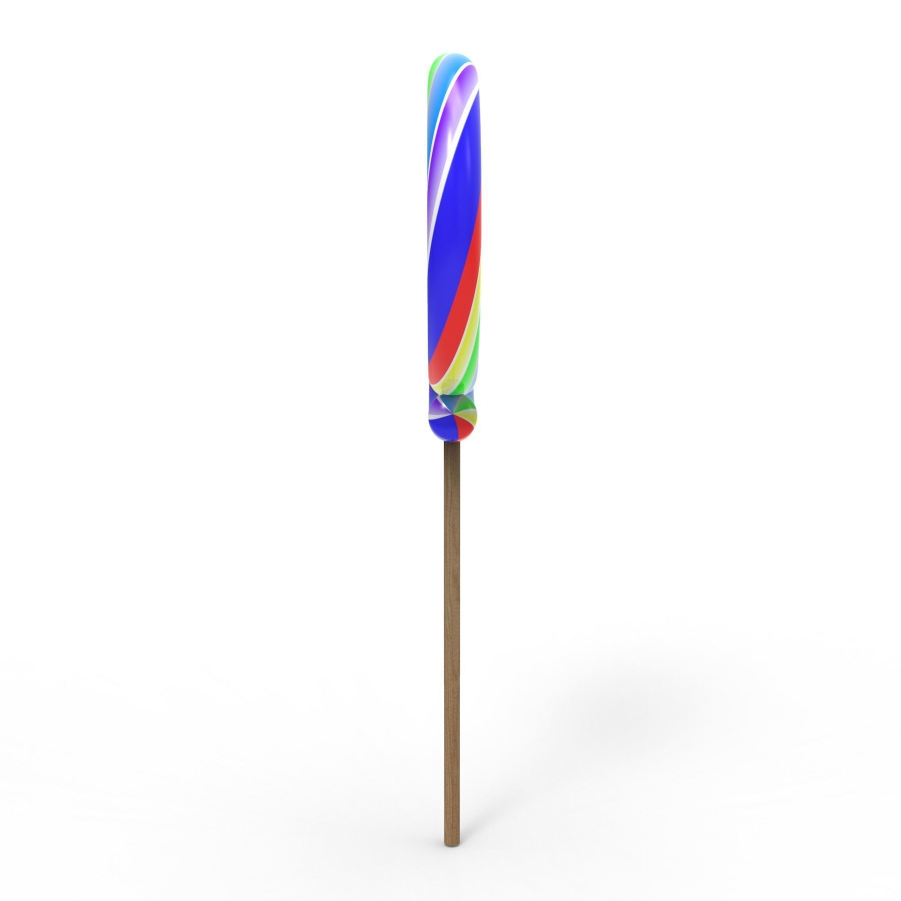 Lollipop colorful on stick 3D model_3
