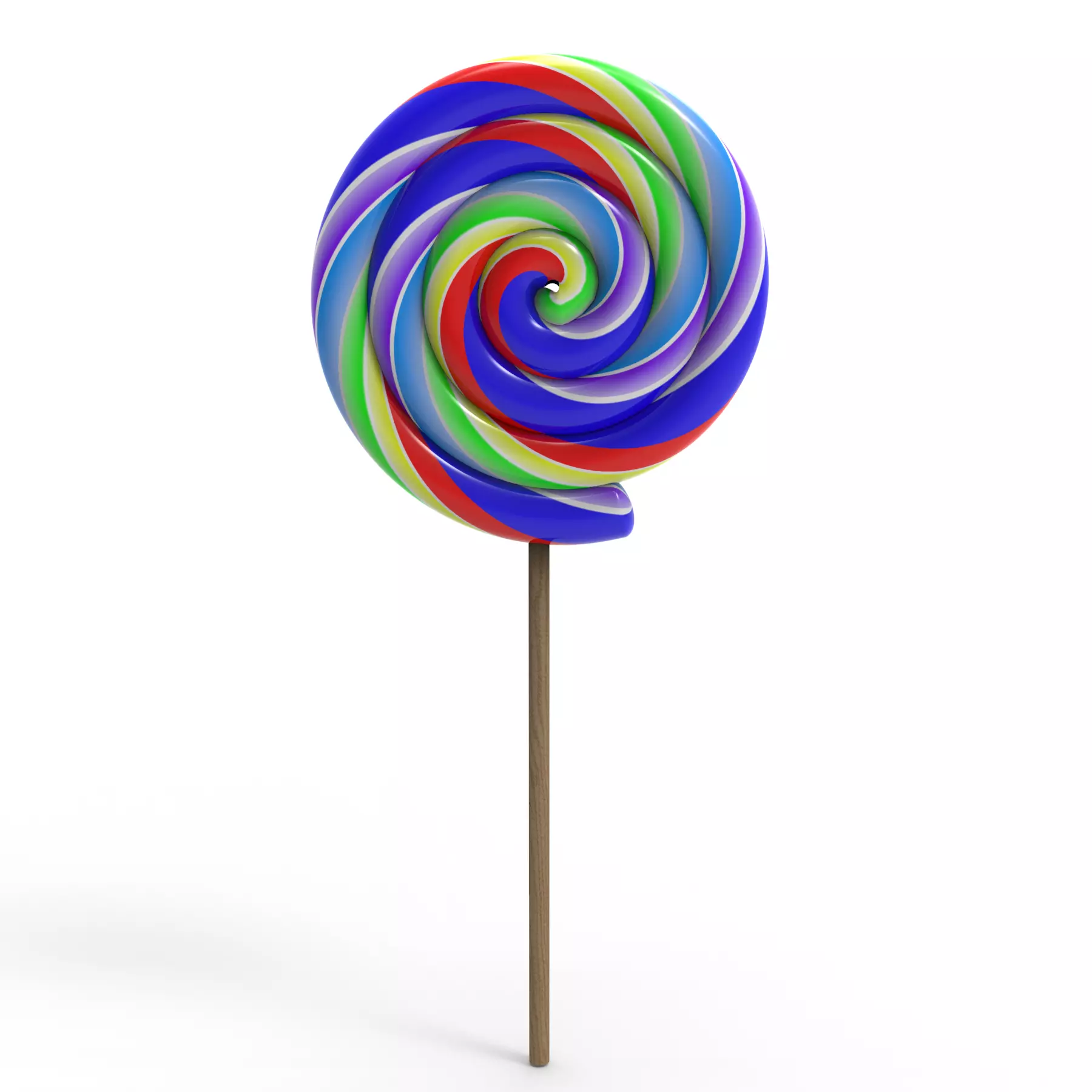 Lollipop colorful on stick 3D model_0