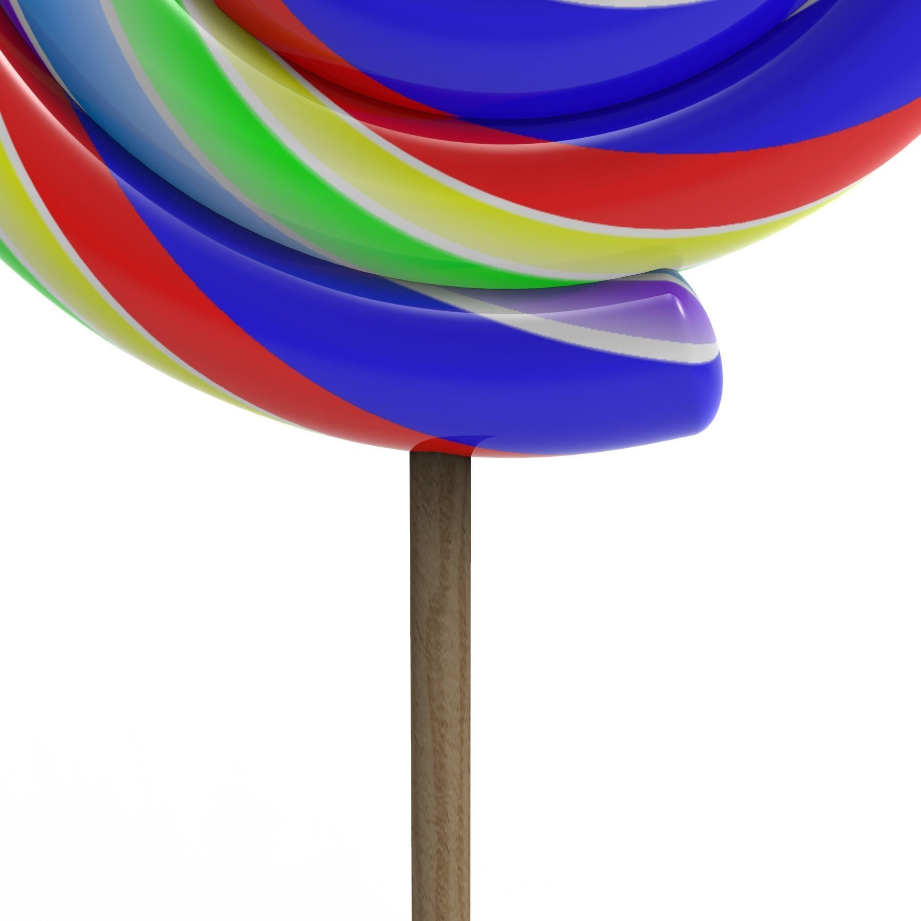 Lollipop colorful on stick 3D model_1