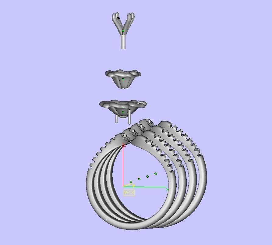 Flower Engagement ring 3dmodel 4mm stone 3D print model_15