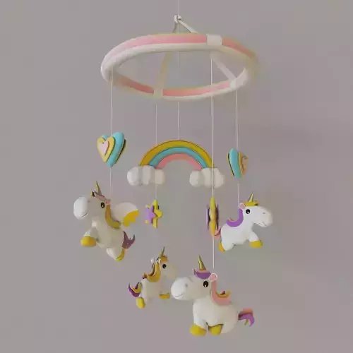 Unicorn - Pegasus - Baby Mobile Toy 3D model
