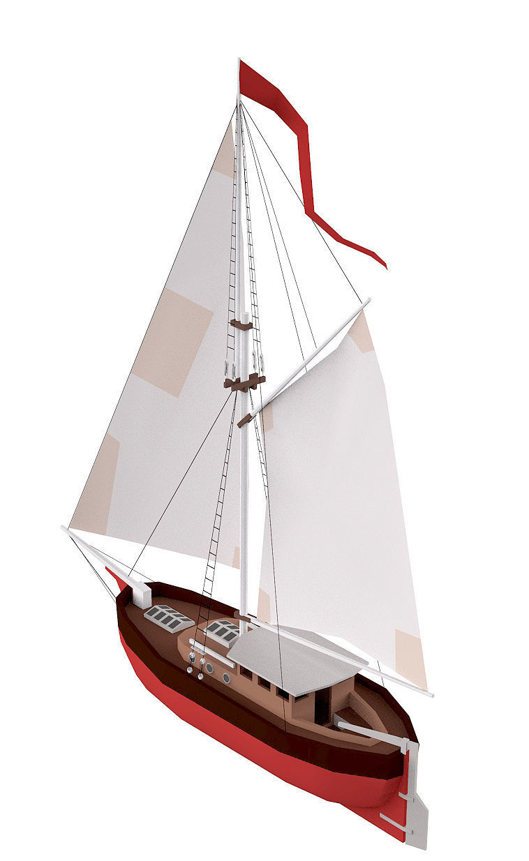 collection sailboats sailing ship Low-poly 3D model_9