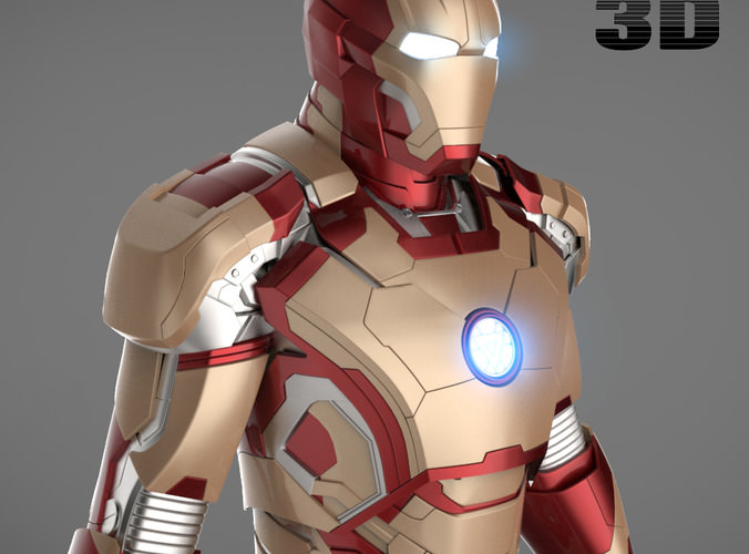 Iron Man 3 Suit Mark 42 Armor 3D Model .max .obj .3ds .fbx