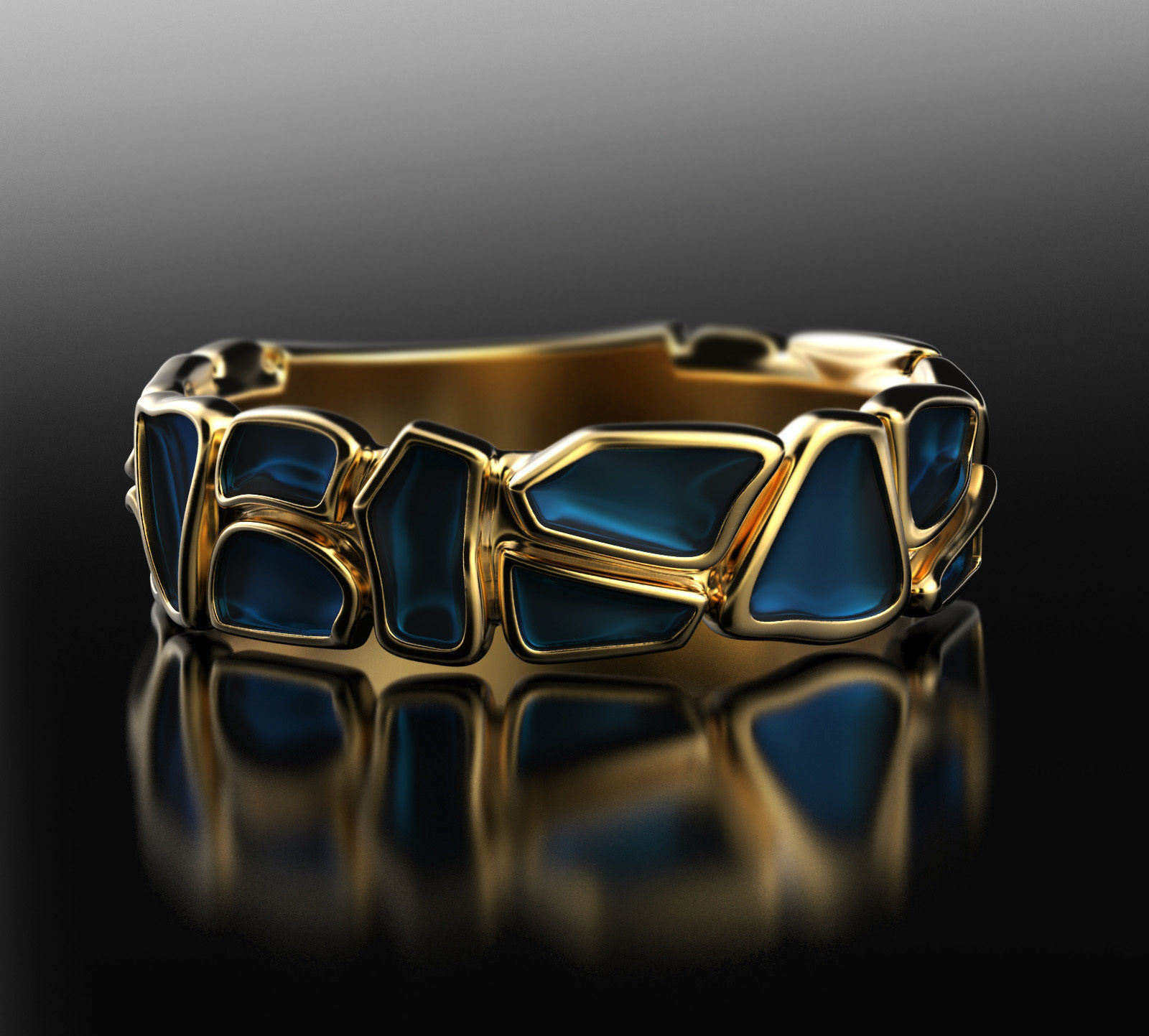 Geometry enamel ring 3D print model_1