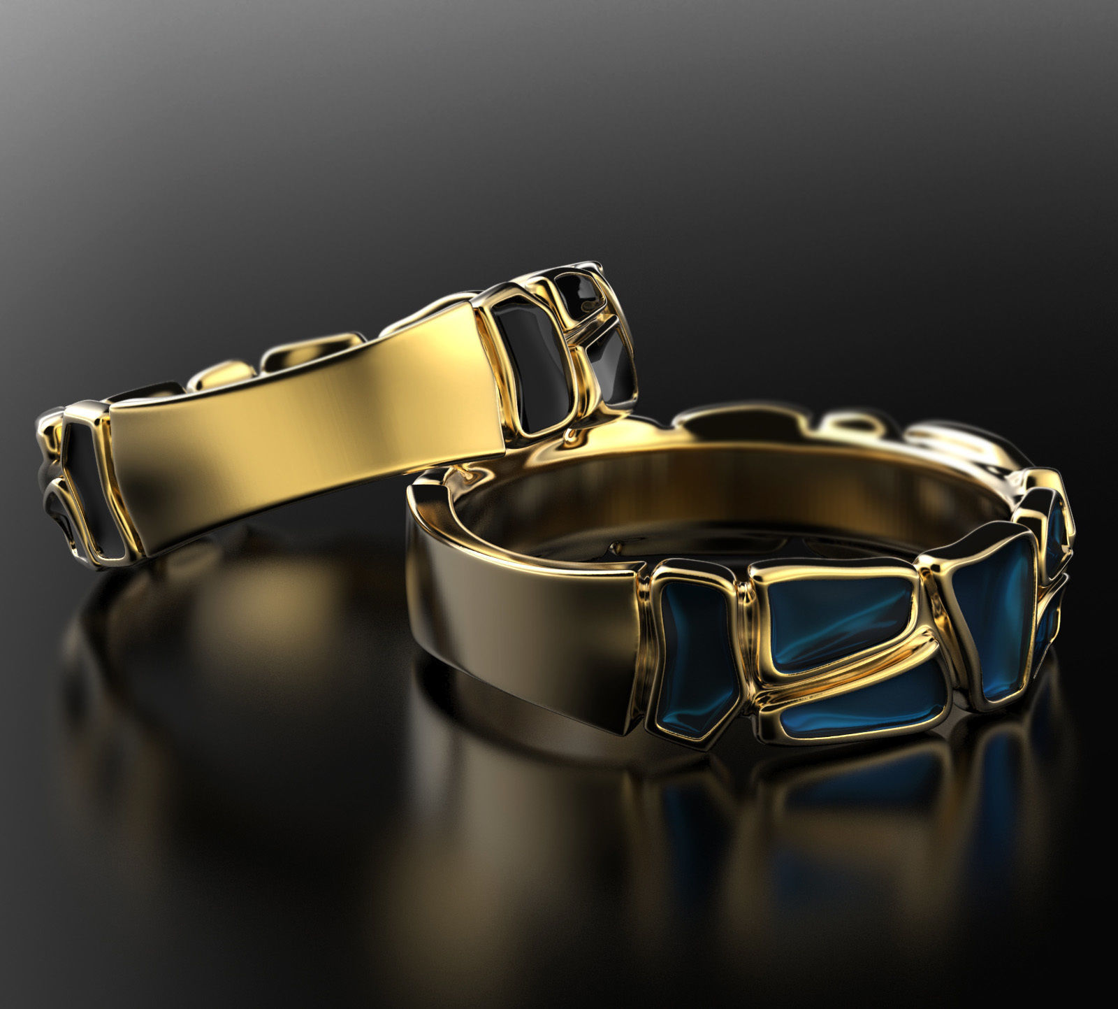 Geometry enamel ring 3D print model_3