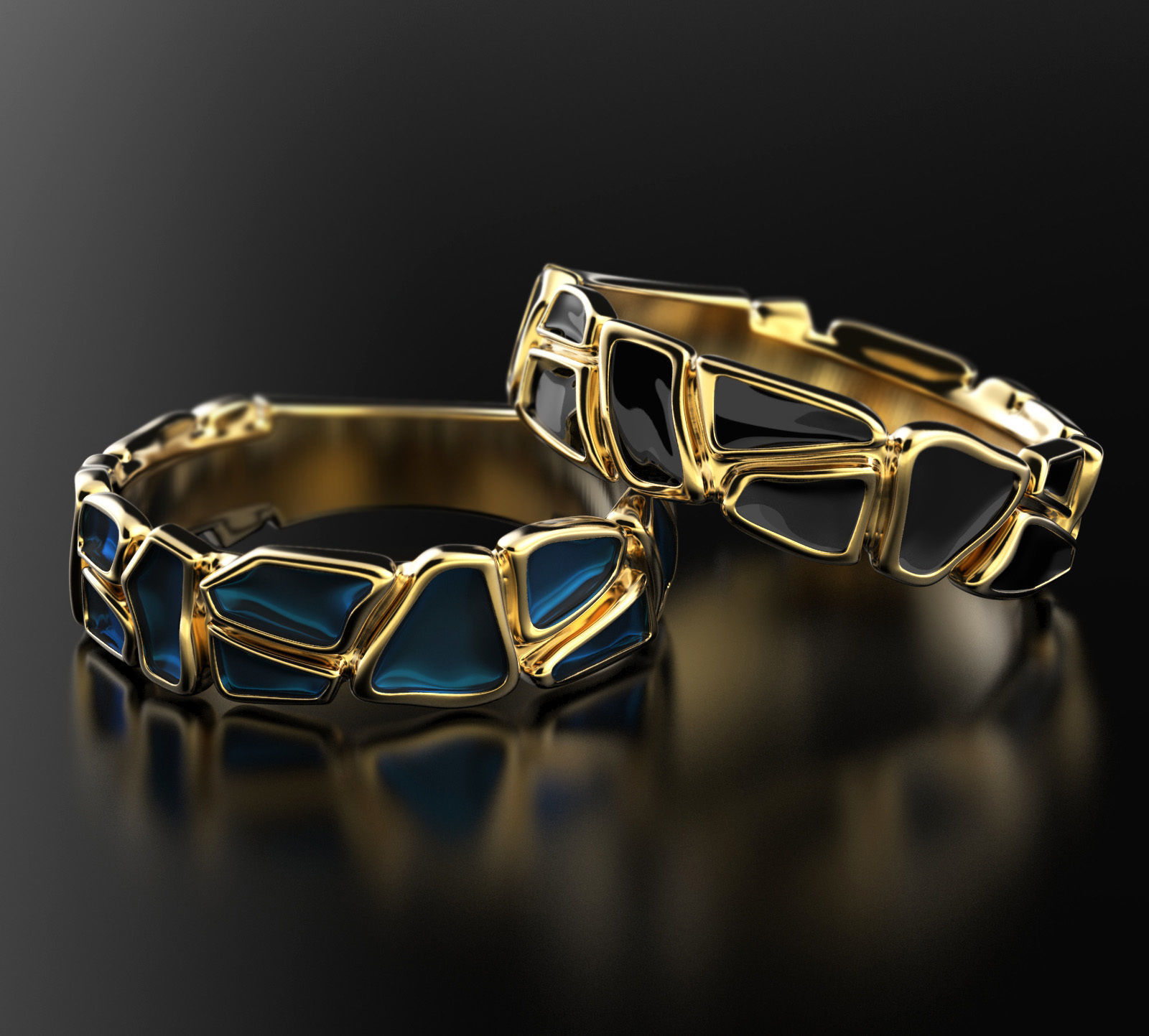 Geometry enamel ring 3D print model_0