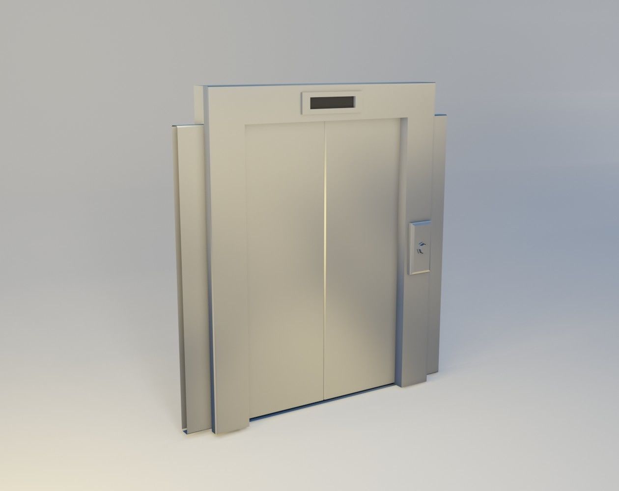 Elevator and door Low-poly 3D model_7