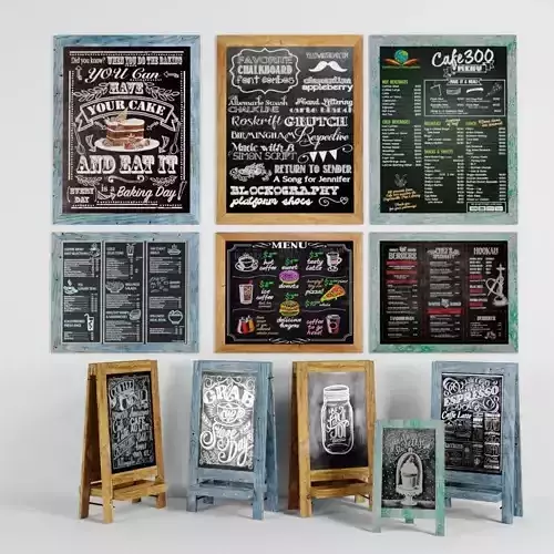 chalk board 01 3D model