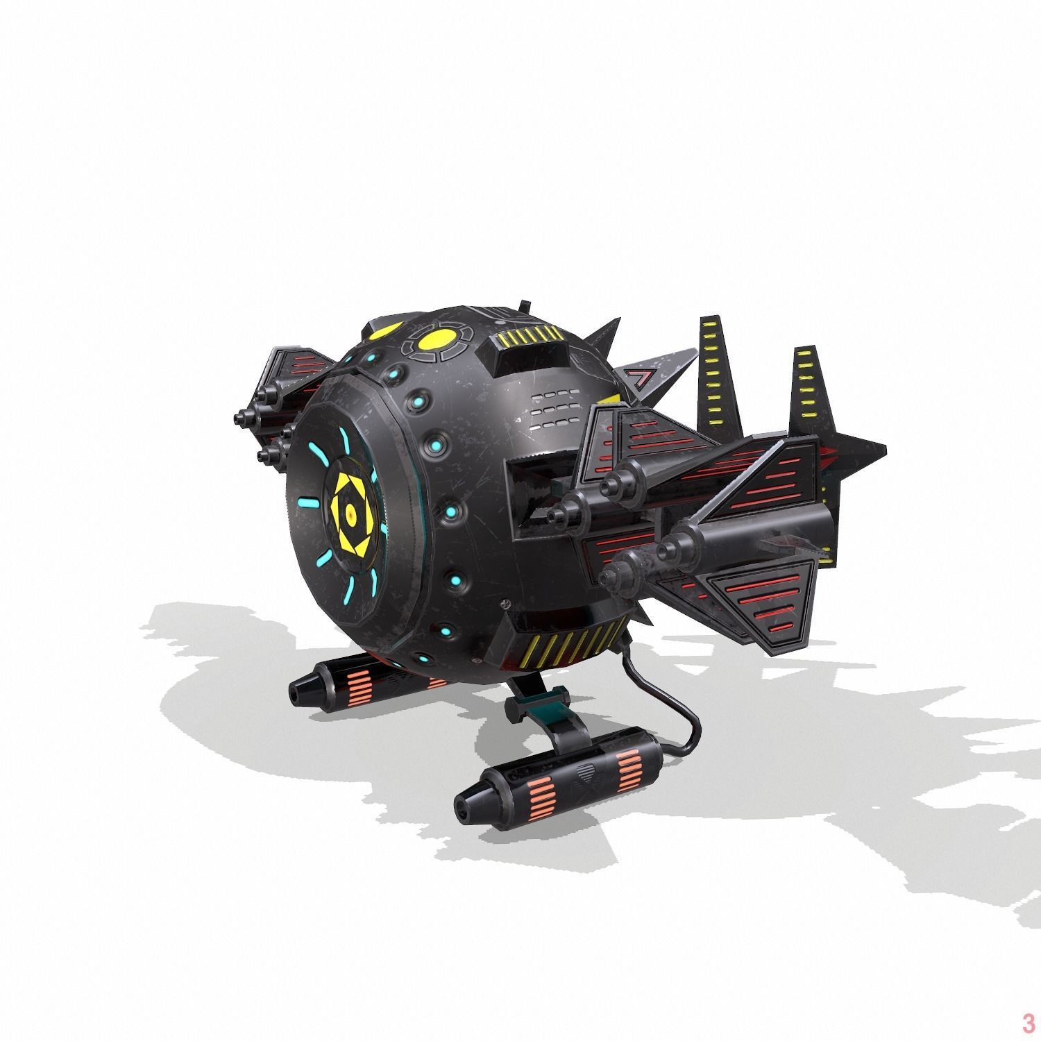 Space drone - PBR Low-poly 3D model_3