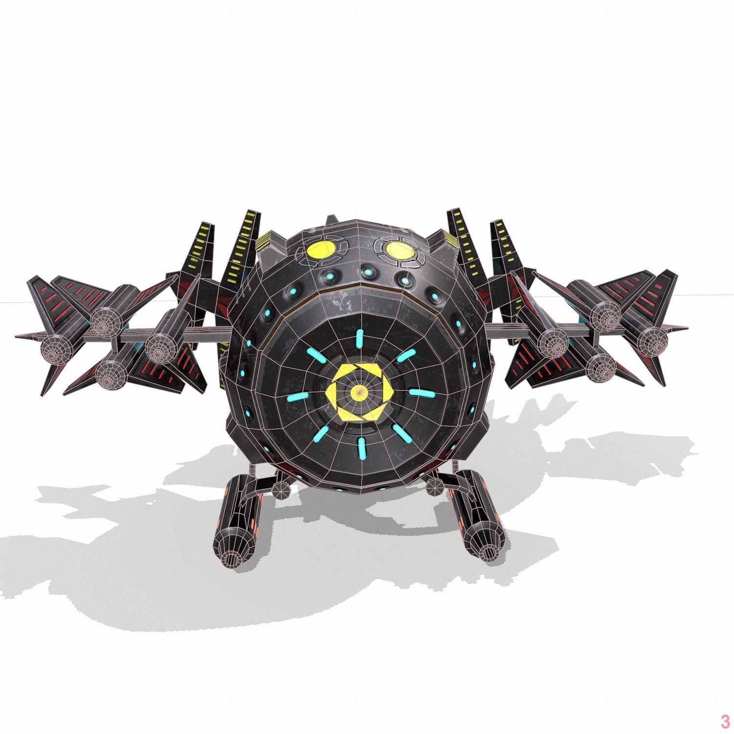 Space drone - PBR Low-poly 3D model_8