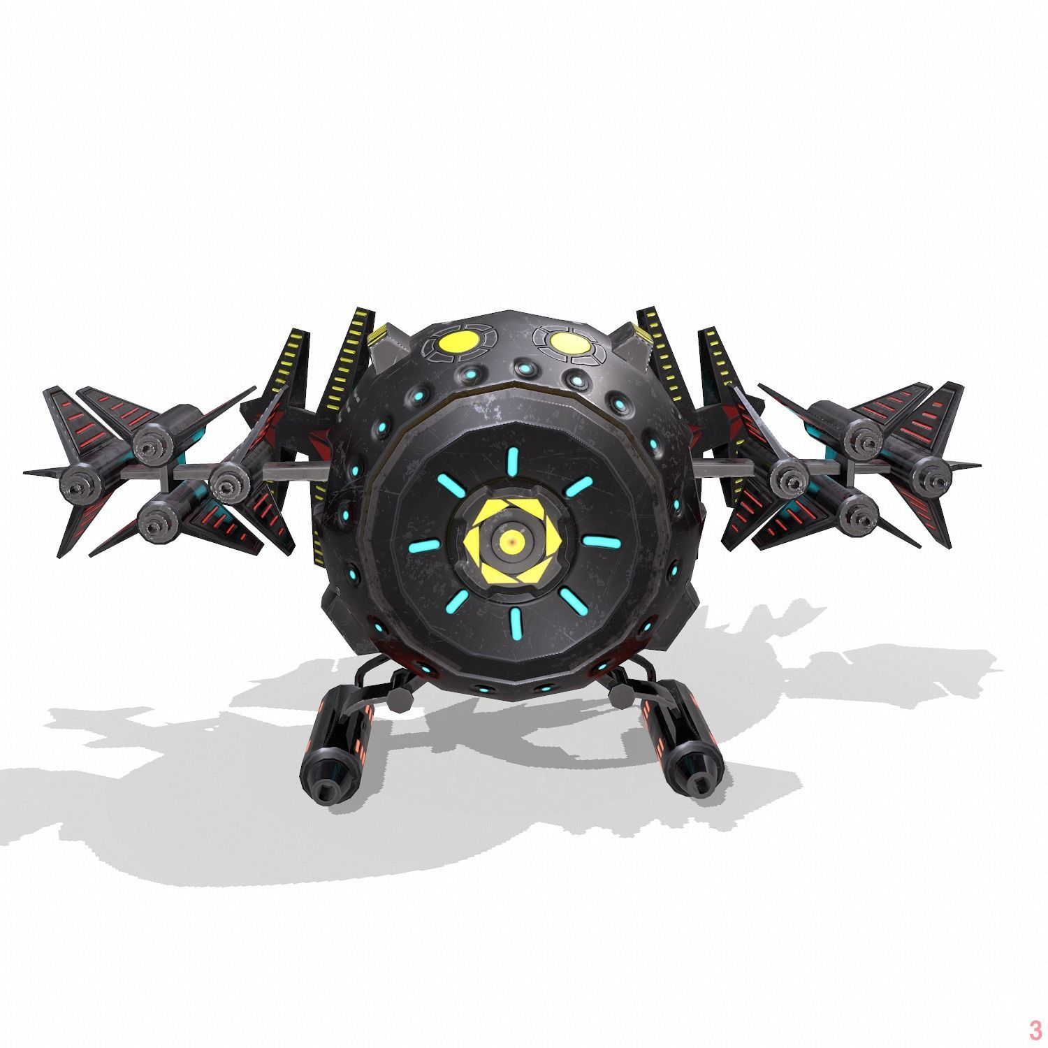 Space drone - PBR Low-poly 3D model_2