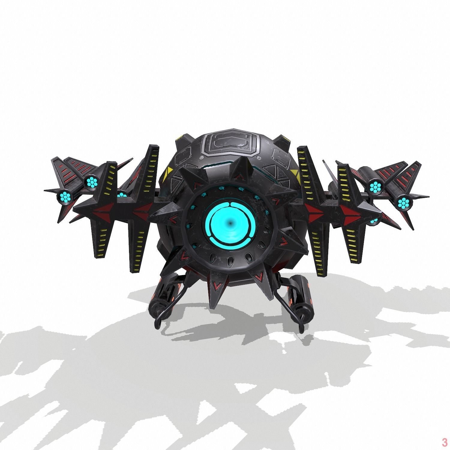 Space drone - PBR Low-poly 3D model_5